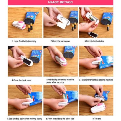 Máy hàn miệng túi mini cầm tay - các bước sử dụng đơn giản