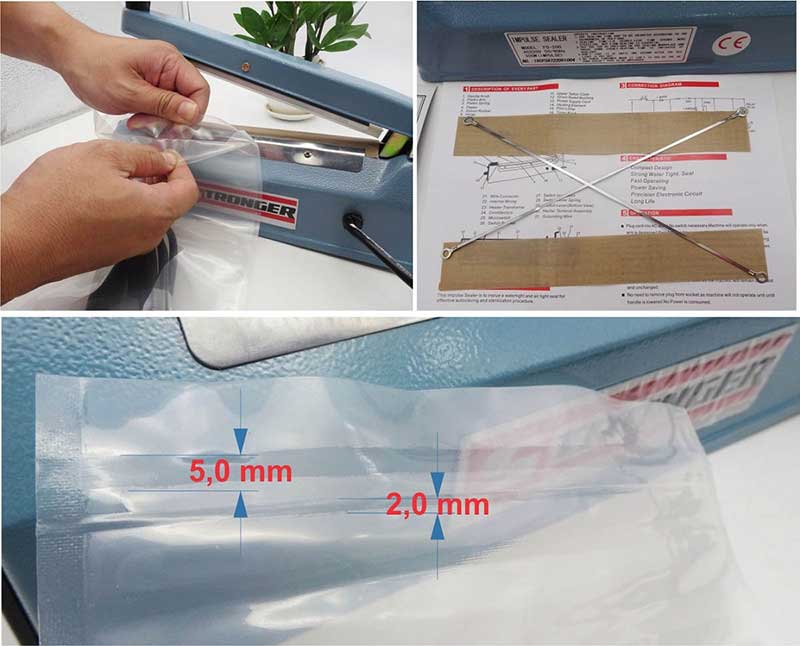 Chất lượng đường hàn Máy hàn miệng túi mini Stronger Chất lượng đường hàn Máy hàn miệng túi mini Stronger